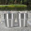 GRÄWE Camping Besteck mit 2 Edelstahl-Bechern, Outdoor Set mit Thermobechern, Wanderset mit Bechern