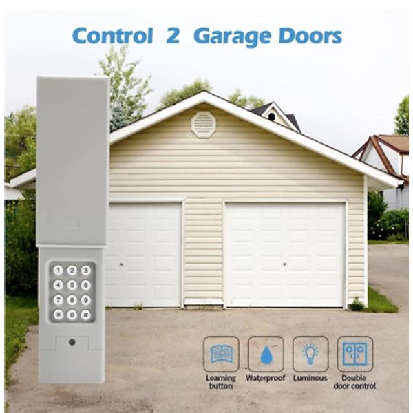 Garage Door Opener Keypad Universal, Wireless Keyless All Weather Protective