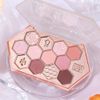 SNS Eyeshadow Cute Honeycomb 12 Colors Makeup Palette, Eye Shadow Palette, Honey Sugar Brown Powder, Eyeshadow, Ins, Eyeshadow Brush, Dual-Use, Waterproof, Sweatproof, Highly Colorful, Lasting Eye Shadow, 0.4 oz (10.8 g) (601# Pink Brown)