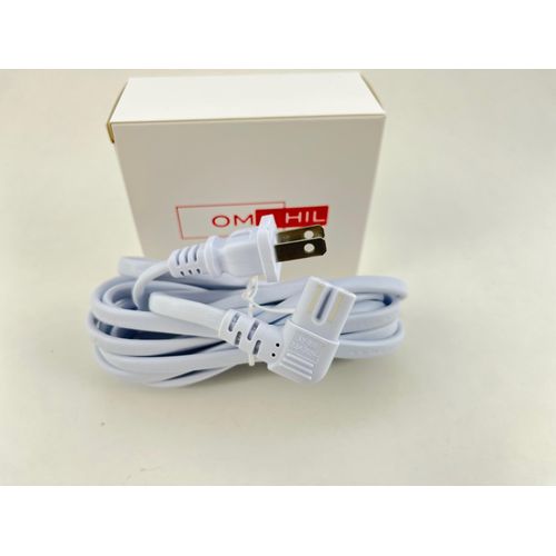OMNIHIL [UL Listed] White Extra Long 10FT L-Shaped C7 Power Cord Replacement for Tribit StormBox Blast Speaker