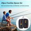 Trout Spoon Set, Artificial Bait Spinner Blinker Set, Fishing Bait 20 Pieces, Fishing Accessories for Pike, Zander, Perch, Trout, with Box (B)