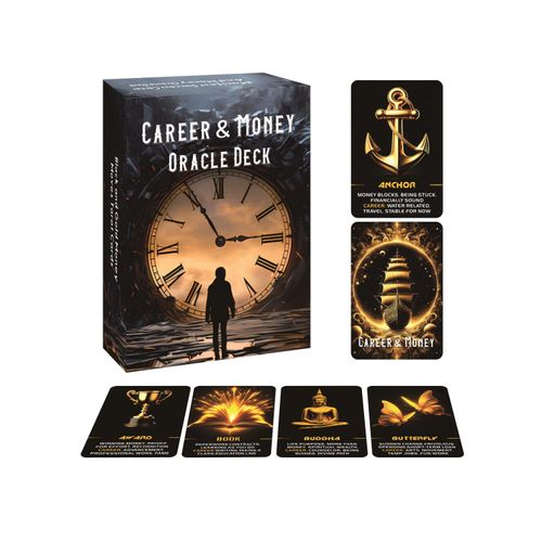 ZHQGYN Manifest Success Career and Money Oracle Deck of Black and Gold Money Moves Oracle Cards(3.42“ × 4.72")