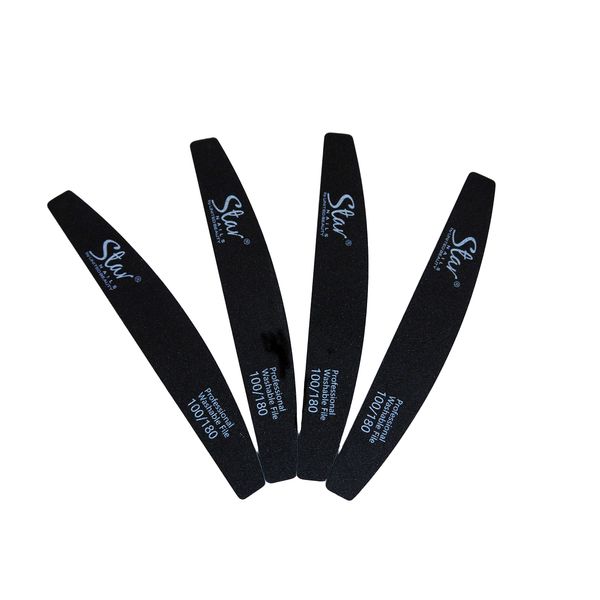 Half Moon Black File (100/180grit) 4PK