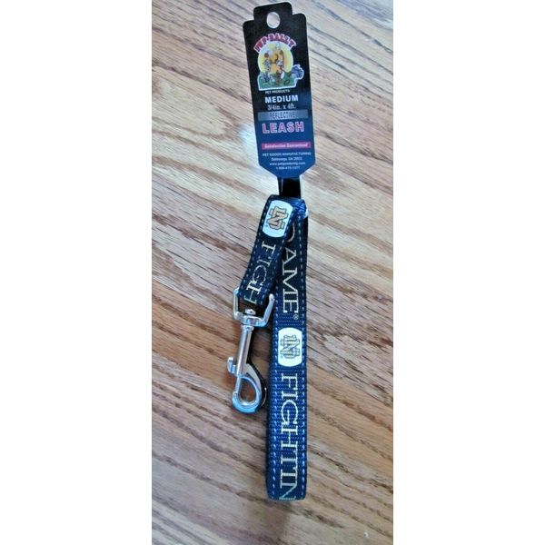 NOTRE DAME Fighting Irish~Collegiate Pet LEASH~Size MEDIUM~NEW on card