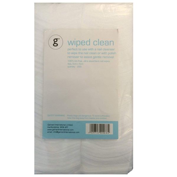Lint Free Nail Remover Wipes - Wiped Clean (200 Wi