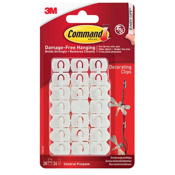 3 M Command Adhesive Holiday Clip, Pack of 20