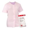 Plus Heart 74815 One-Touch Underwear, Open Front, Women's, 1 Piece, Short Sleeve, M, Pink Border, 100% Cotton