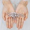 Handcess Bride Wedding Crystal Hair Combs Silver Leaves Headpiece Rhinestone Bridal Hair Accessories for Women and Girls