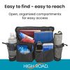 High Road Mobility Wheelchair Bag, Walker Organizer Pouch and Scooter Aid with Bottle Holders for Adult Daily Living (Black)