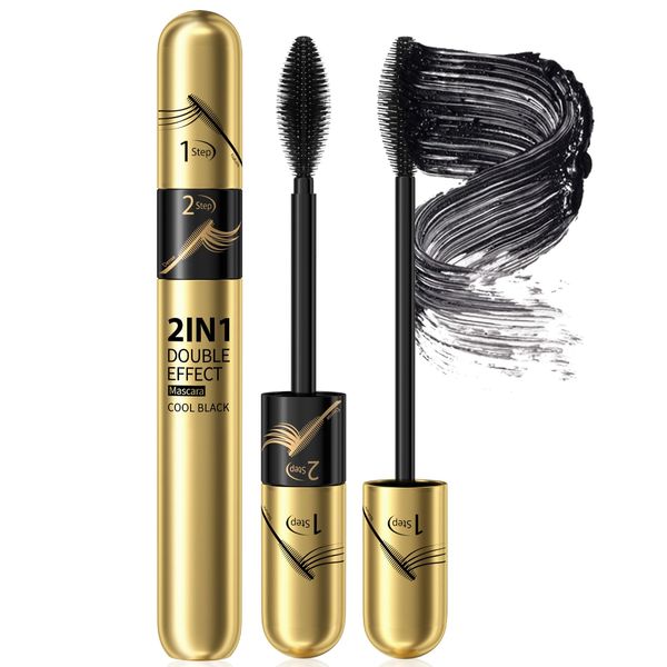 4D Silk Fiber Eyelash Mascara, Volume Intenso Mascara, ciglia extra lunghe impermeabili, Effetto Ventaglio, Dona Elasticità e Forza, per Un Maxi Effetto Volume e Definizione, Nero