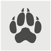 Wolf Coyote Paw Print Wall Cookie DIY Craft Reusable Stencil - 3.5 Inch