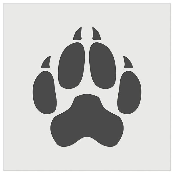 Wolf Coyote Paw Print Wall Cookie DIY Craft Reusable Stencil - 3.5 Inch