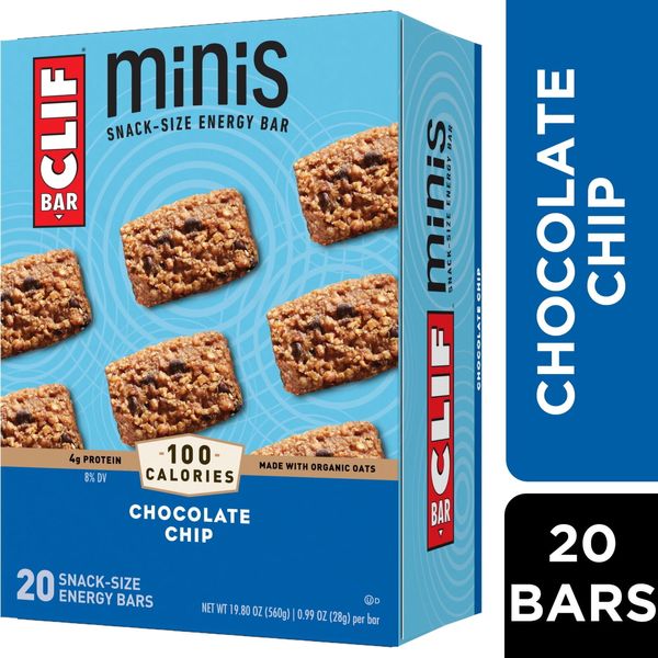 CLIF BAR Minis - Chocolate Chip - Made with Organic Oats - 4g Protein,NEW