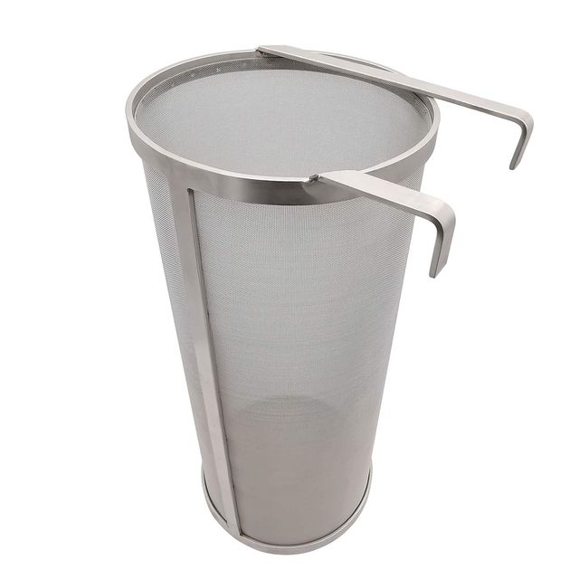 Hop Hopper Spider Strainer Basket Filter for Homebrew Hops Beer & Tea Brewing Bucket Fermenter Kettle, 304 Stainless Steel 300 Micron Mesh - 4" x 10"