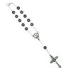 One Decade Auto Rosary for Rear View Mirror (Hematite)