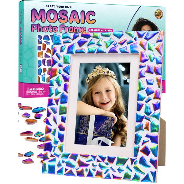 PURPLE LADYBUG DIY Picture Frame Mosaic Kits for Kids - Fun Arts and Crafts for Kids Ages 8-12 & Birthday Christmas Gifts for 8 9 10 Year Old Girl - Crafts for Girls 8-12 10-12 6-8, Teen Girl Gifts