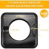 SGP-400 4 Pack Chrome Square Gas Range Drip Pan Black Porcelain 7.75” Replace