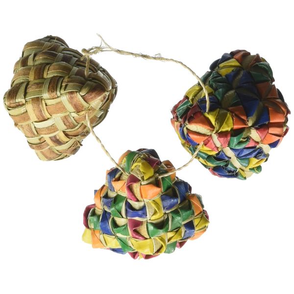 Planet Pleasures 3 Count Woven Diamond Foot Toy, Small