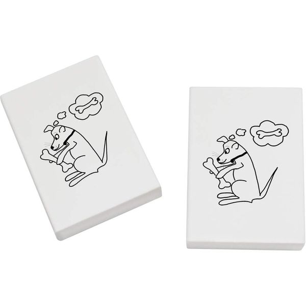 2 x 45mm 'Dog Obsessed with Bones' Erasers/Rubbers (ER00042624)