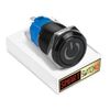 SmartSwitch 22mm Devil Eye POWER Black Aluminium Momentary SPST Push Button Green LED Metal Switch DE22