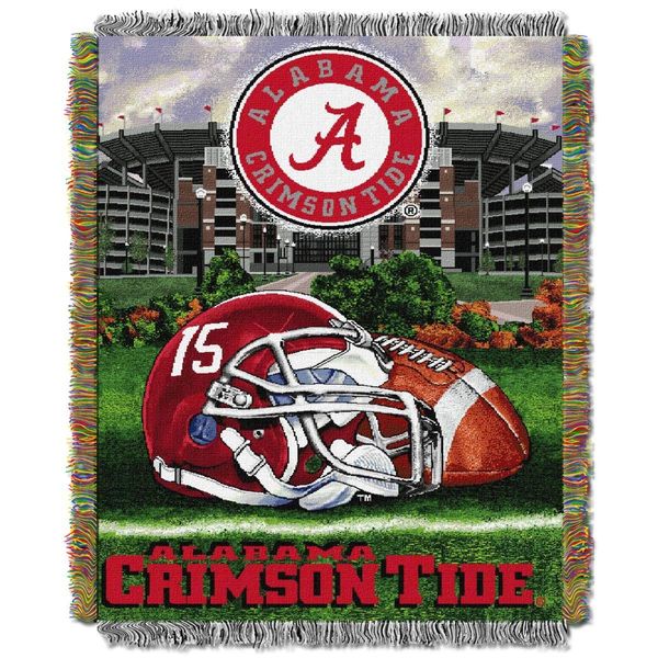 The Northwest Company Alabama Crimson Tide "Home Field Advantage" Woven Tapestry Throw Blanket, 48" x 60" , Red