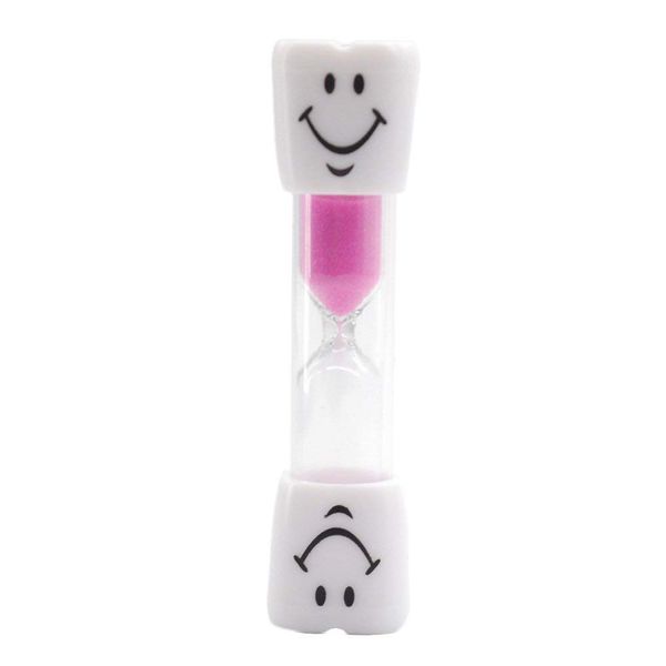 AKORD Children's Toothbrush Sandglass, Sandtimer, Pink, 2 Minutes