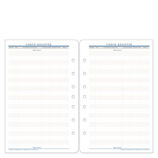 FranklinCovey - Check Register - Checkbook Register Addition for Planners (Classic)