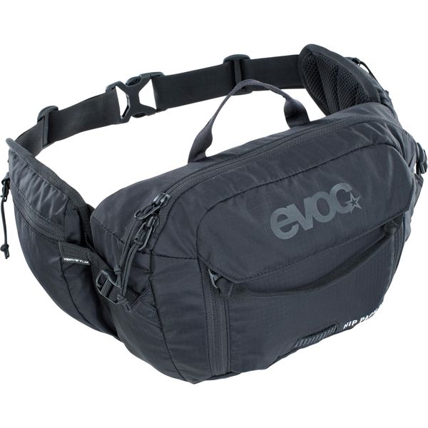 EVOC HIP PACK 3l Hüfttasche Bauchtasche Hüftbeutel (3l Fassungsvermögen, AIRFLOW CONTACT SYSTEM, mit verstellbarem Hüftgurt, VENTI FLAP-System), Schwarz