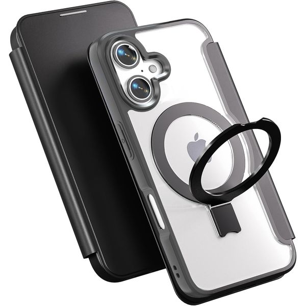 [Magsafe Compatible Multi-Function Stand] smhokesu iPhone 16 Case Notebook Type MagSafe Compatible Phone 16 Case Stand Ring iPhone 16 Smartphone Case Ring & Stand Switching Wireless Charging