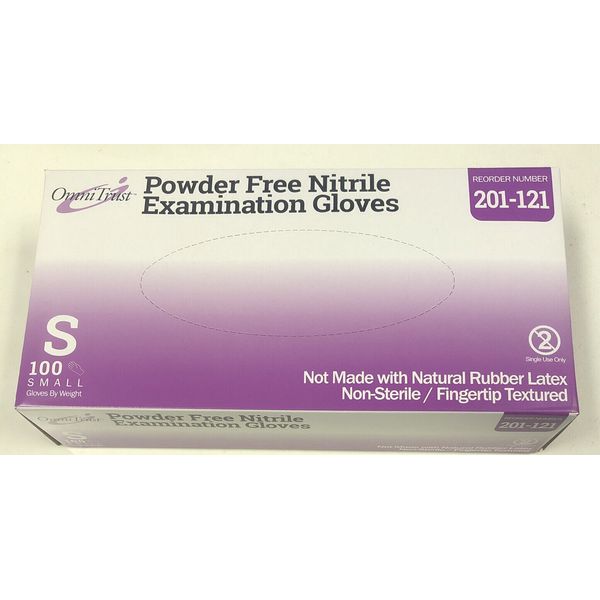 ONE BOX/100 GLOVES Latex-Free Powder Free Nitrile Gloves  Small