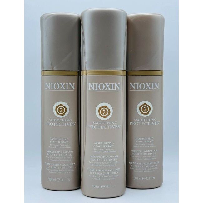 3x Nioxin System 7 Smoothing Protectives Moisturizing Scalp Therapy 10.1 oz Each