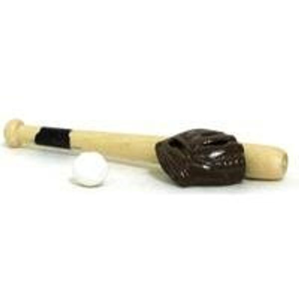 Miniature Baseball Bat, Glove & Ball