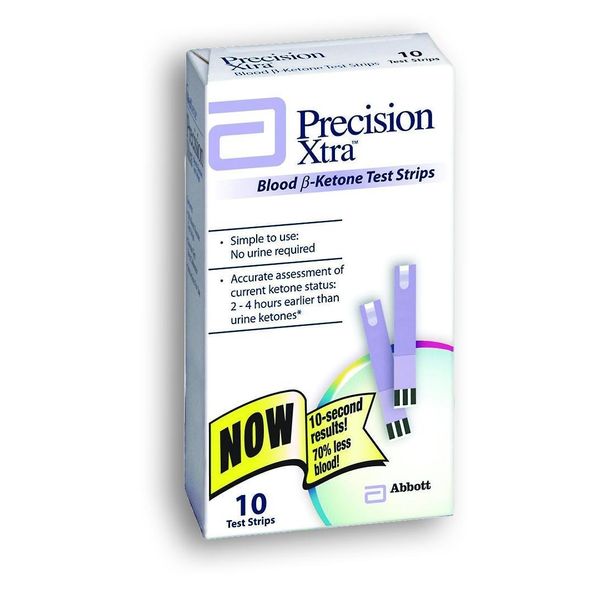 Precision Xtra Blood Ketone Test Strips - 10 ea - in Box