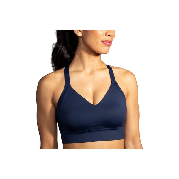 Brooks Women's Interlace Sports Bra for High Impact Running, Workouts & Sports with Maximum Support - Navy - 36 DD/E