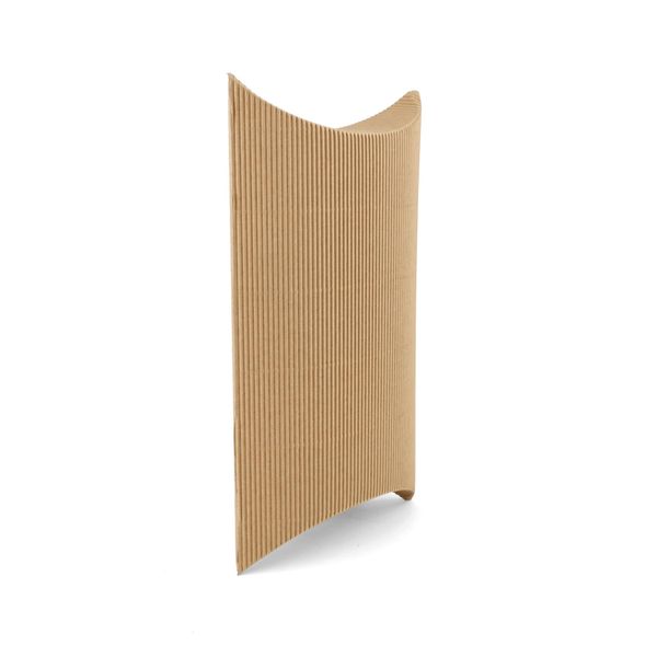 IDEA HOME 6er Kraftpapier Süßigkeiten Karton WAVE Hochzeit Gastgeschenke Geschenkboxen Kleine Geschenkkartons, Kissen-Kästen 255 x 135 x 55 mm, Naturbraun