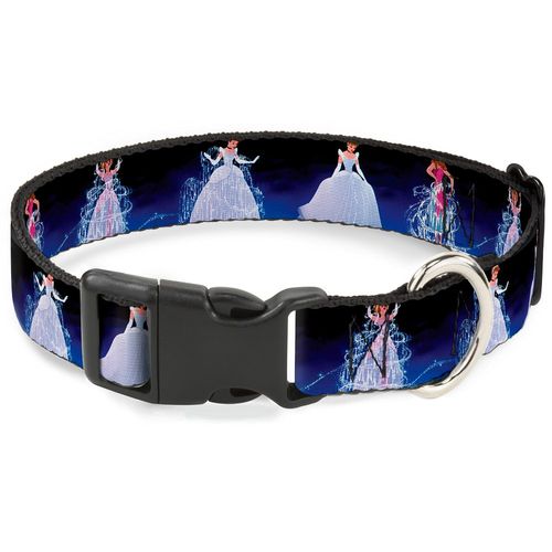 Buckle-Down Plastic Clip Collar - Cinderella Transformation Blue Fade - 1" Wide - Fits 9-15" Neck - Small