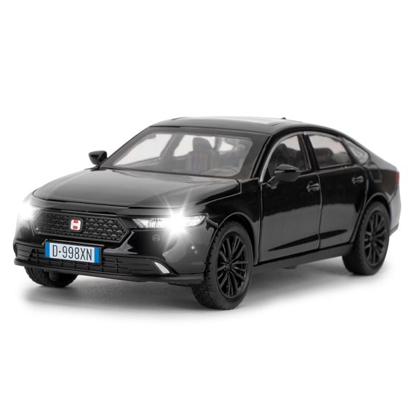 Guarsiliymi Compatible for Honda Accord Car Model, 1:32 Scale Diecast Toy Car with Lights and Sound, Alloy Pull Back Car for Kids Adults Birthday Gift (Black)