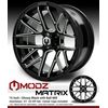 MODZ® Matrix Glossy Black with Ball Mill 15" Golf Cart Wheel
