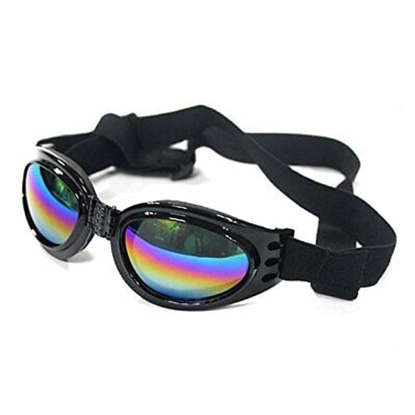 Foldable Dog Sunglasses Pet Goggles for Dog Eye Protection Outdoor Sport Black