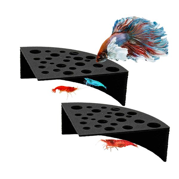 CTWPets Half Shrimp Breeding Protector | Shrimp Breeding Cave Aquarium Tunnel (Black, 2 Pack)