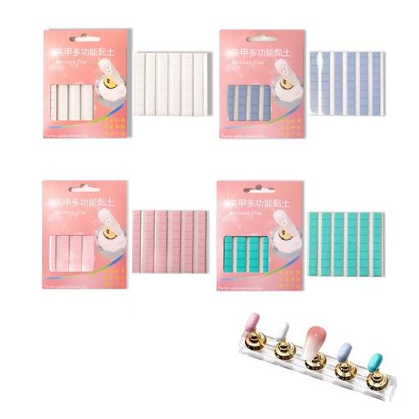 ZHEJIA Nail Tip Fixing Clay Nail Tip Adhesive Peelable Nail Tip Clay Nail Eraser Reusable Nail Tip Display Board Clay Manicure Nail Art Practice Tool