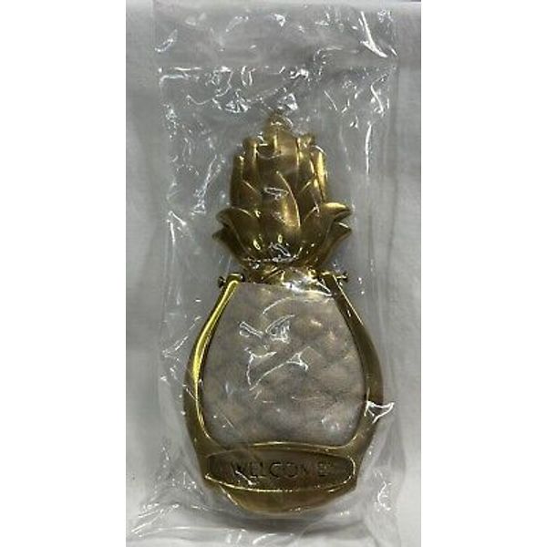 Pineapple Door Knocker  “Welcome”  Brass Unopened 6.5”