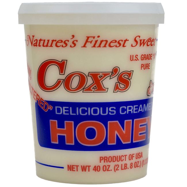 Cox's Honey - Creamed Whipped Honey Raw Unfiltered, 40 OZ | 100% Pure Clover Delicious Honey - Product of the USA