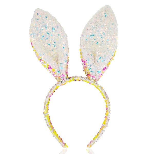 ALLY-MAGIC Bunny Ears Headband, Glitter Easter Rabbit Ears Hairbands Cosplay Costume Fancy Dress Up Accessories Hair Styling Party Favor Decoration for Woman Kids Easter Party Favor Y7CSLPTETG