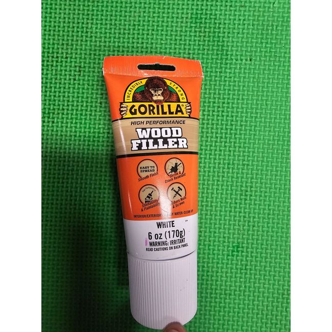 Gorilla All Purpose Wood Filler, 6Oz Tube, White