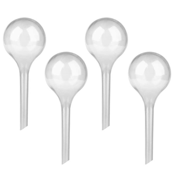 niCWhite Plant Watering Globes, 4Pcs Automatic Watering Bulbs Clear Self-Watering Globes Stakes Balls, Garden Flower Plant Self-Watering Waterers Devices for Indoor Outdoor