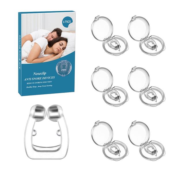 SSKHE 6 Pcs Magnetic Anti Snore Nose Clip Anti Snoring Devices Silicone Anti Snoring Noseclip Reusable Snore Aids Reduce Snoring Stop Snoring Aids for Better Sleep