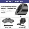 20 Pack 5/16" ID Black Angle Washers for Cable Railing Stair Ends 30 Degree