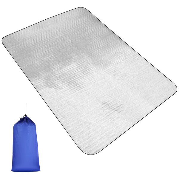 Silver Mat, Aluminum Mat, For Camping, 39.4 inches (100/120/150/180/180/200/250 x 200 cm), Aluminum Sheet, Camping, Insulation, Disaster Prevention, Waterproof, Insulated Mat, Double-Sided Aluminum,