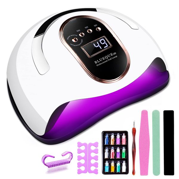 Lampada Unghie UV LED,72W Lampada UV Unghie Professionale per Manicure/Pedicure,4 Timers da 10s/30s/60s/90s,LCD Display Lampada per unghie per Gel Nail Polish Light